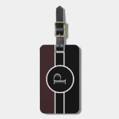Étiquette À Bagage Monogramme Initial Moderne Chic Voyage Professionn (Devant Vertical)