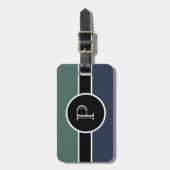 Étiquette À Bagage Monogramme Initial Moderne Chic Voyage Professionn (Devant Vertical)