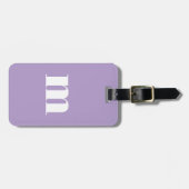 Étiquette À Bagage Monogramme Initial Moderne Lilas Pastel (Devant horizontal)