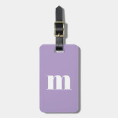 Étiquette À Bagage Monogramme Initial Moderne Lilas Pastel (Devant Vertical)