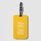 Étiquette À Bagage Monogramme Initial Moderne Lumineux Jaune Tendance (Devant Vertical)