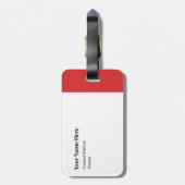 Étiquette À Bagage Monogramme initial monochrome rouge gras (Dos Vertical)