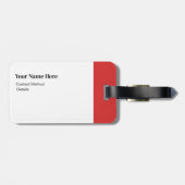 Étiquette À Bagage Monogramme initial monochrome rouge gras (Dos horizontal)