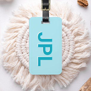 Étiquette À Bagage Monogramme Initial Personnalisé Prépa