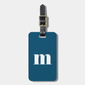 Étiquette À Bagage Monogramme initial Turquoise vert (Devant Vertical)