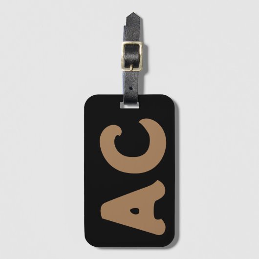 Étiquette À Bagage Monogramme initial unique (Devant Vertical)