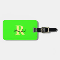 Monogramme Initiales Nom Modèle Neon Green Cadeau