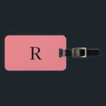 Étiquette À Bagage Monogramme Initiales Nom Modèle Saumon noir rose<br><div class="desc">Monogramme initial et aussi des détails personnels comme nom,  adresse,  numéro de téléphone et e-mail que vous pouvez modifier. Conçu avec un saumon solide arrière - plan rose avec des textes de couleur noire,  vous pouvez changer les deux couleurs si vous le souhaitez.</div>