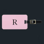 Étiquette À Bagage Monogramme Initiales Nom Pastel Noir Rose Gift Cut<br><div class="desc">Monogramme initial et aussi des détails personnels comme nom,  adresse,  numéro de téléphone et e-mail que vous pouvez modifier. Conçu avec un arrière - plan rose pastel solide avec des textes en noir,  vous pouvez changer les deux couleurs si vous le souhaitez.</div>