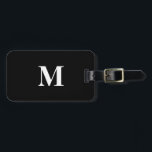 Étiquette À Bagage Monogramme Initiales Nom personnalisé Black White<br><div class="desc">Monogramme initial et aussi des détails personnels comme nom,  adresse,  numéro de téléphone et e-mail que vous pouvez modifier. Conçu avec un arrière - plan noir et blanc sobre,  élégant et tendance,  vous pouvez changer de couleur si vous le souhaitez.</div>