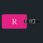 Étiquette À Bagage Monogramme Initiales Nom Personnalisé Blanc Rose C<br><div class="desc">Monogramme initial et aussi des détails personnels comme nom,  adresse,  numéro de téléphone et e-mail que vous pouvez modifier. Conçu avec séduisant arrière - plan de couleur rose chaud avec des textes de couleur blanche,  vous pouvez changer les deux couleurs si vous le souhaitez.</div>