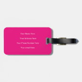 Étiquette À Bagage Monogramme Initiales Nom Personnalisé Blanc Rose C (Dos horizontal)