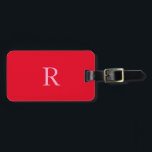 Étiquette À Bagage Monogramme Initiales Nom Red Pink Gift Party Favor<br><div class="desc">Monogramme initial et aussi des détails personnels comme nom,  adresse,  numéro de téléphone et e-mail que vous pouvez modifier. Conçu avec un arrière - plan rouge et un texte blanc,  vous pouvez modifier la couleur si vous le souhaitez.</div>