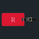 Étiquette À Bagage Monogramme Initiales Nom Red Pink Gift Party Favor<br><div class="desc">Monogramme initial et aussi des détails personnels comme nom,  adresse,  numéro de téléphone et e-mail que vous pouvez modifier. Conçu avec un arrière - plan rouge et un texte blanc,  vous pouvez modifier la couleur si vous le souhaitez.</div>