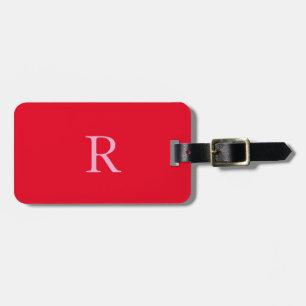 Étiquette À Bagage Monogramme Initiales Nom Red Pink Gift Party Favor