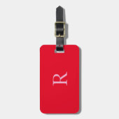 Étiquette À Bagage Monogramme Initiales Nom Red Pink Gift Party Favor (Devant Vertical)