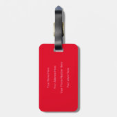 Étiquette À Bagage Monogramme Initiales Nom Red Pink Gift Party Favor (Dos Vertical)