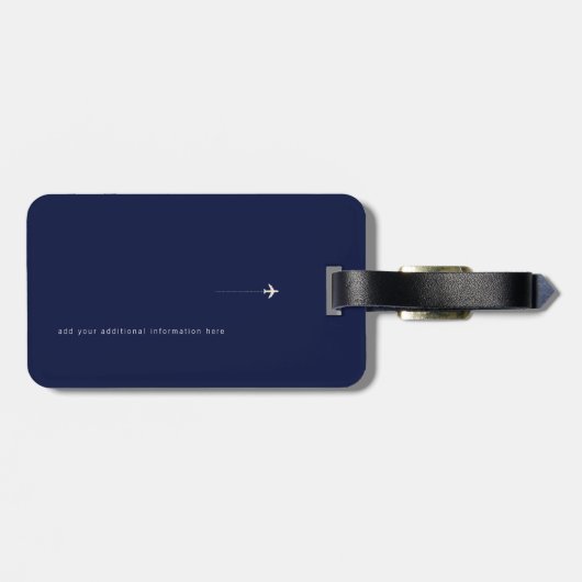 Étiquette À Bagage Monogramme (initiales + nom) / voyage monogrammé (Dos horizontal)