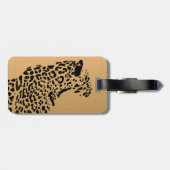 Étiquette À Bagage Monogramme Jaguar noir et or (Dos horizontal)
