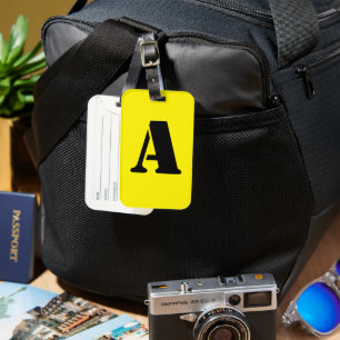 Étiquette À Bagage Monogramme jaune
