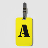 Étiquette À Bagage Monogramme jaune (Devant Vertical)