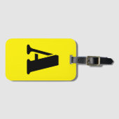 Étiquette À Bagage Monogramme jaune (Devant Horizontal)