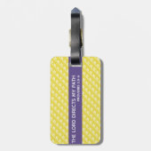 Étiquette À Bagage Monogramme Jaune Proverbes Écriture Bagages (Dos Vertical)