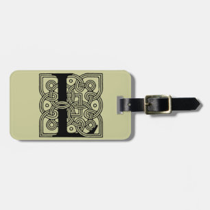 Étiquette À Bagage Monogramme L Impression de nœud celtique vintage