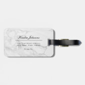 Étiquette À Bagage Monogramme marbre moderne (Dos horizontal)