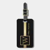 Étiquette À Bagage Monogramme Masculin Style Exécutif (Devant Vertical)
