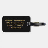 Étiquette À Bagage Monogramme Masculin Style Exécutif (Dos horizontal)