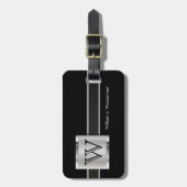 Étiquette À Bagage Monogramme Masculin Style Exécutif (Devant Vertical)