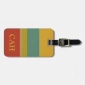 Étiquette À Bagage Monogramme merveilleux de rayure de palette du (Devant horizontal)