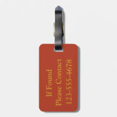 Étiquette À Bagage Monogramme merveilleux de rayure de palette du (Dos Vertical)