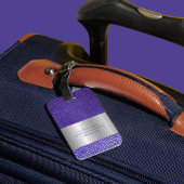 Étiquette À Bagage Monogramme métallique mauve en cuir Snakeskin