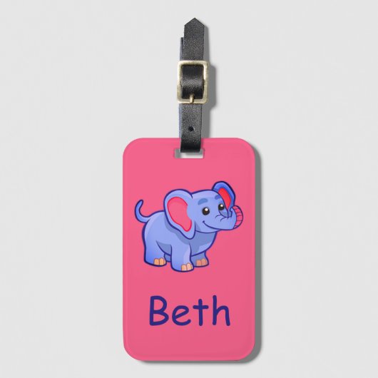 Étiquette À Bagage Monogramme mignon avec nom design pour Enfants (Devant Vertical)