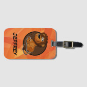 Étiquette À Bagage Monogramme mignon avec nom design pour Enfants (Devant Horizontal)