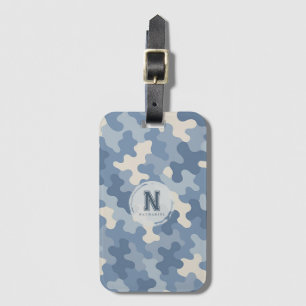 Étiquette À Bagage Monogramme militaire de Camion bleu