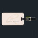 Étiquette À Bagage Monogramme minimaliste épicé rose Whisper<br><div class="desc">Un élégant logo monogramme est présenté sur cette étiquette de bagages rose pâle chic avec un charme minimaliste. Modifiez simplement l'exemple de texte avec vos détails. Vous pouvez ajouter ou supprimer des lignes de texte selon vos besoins. Si vous modifiez le monogramme et que vous trouvez qu'il a besoin d'être...</div>