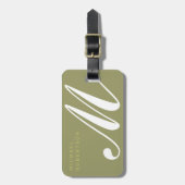 Étiquette À Bagage Monogramme minimaliste moderne Plaque (Devant Vertical)