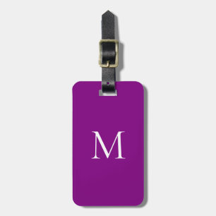 Étiquette À Bagage Monogramme minimaliste violet moderne