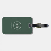 Étiquette À Bagage Monogramme minimum professionnel Forêt initiale ve (Dos horizontal)