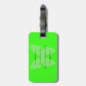 Étiquette À Bagage Monogramme Modèle Cute Initiales Papillon vert (Dos Vertical)