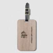 Étiquette À Bagage Monogramme Modèle en bois (Devant Vertical)