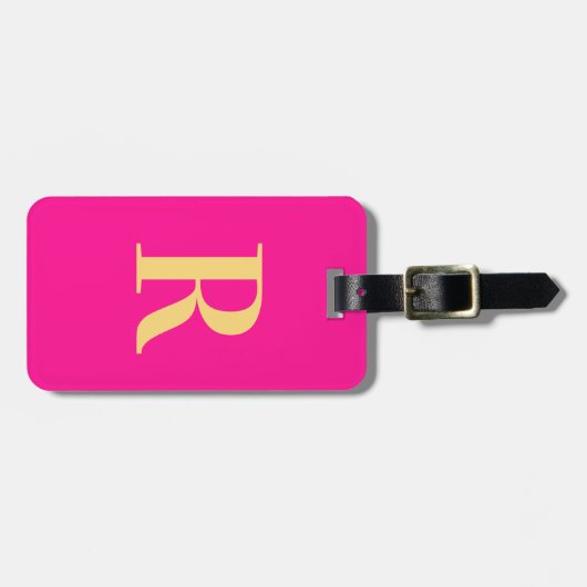 Étiquette À Bagage Monogramme moderne (Devant horizontal)