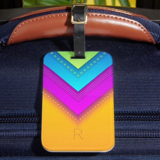 Étiquette À Bagage Monogramme moderne Boho géométrique chic (Insitu Rectoal 2)