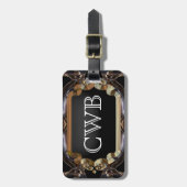 Étiquette À Bagage Monogramme moderne de Mirhearst (Devant Vertical)