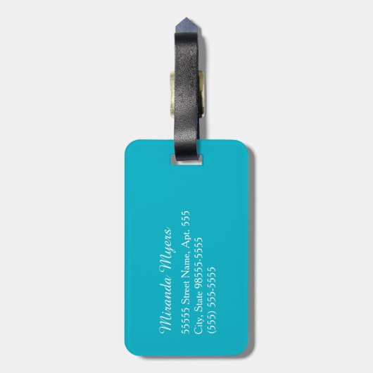 Étiquette À Bagage Monogramme moderne d'impression de girafe de (Dos Vertical)