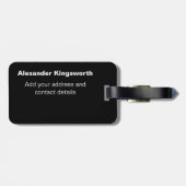 Étiquette À Bagage monogramme moderne et moderne noir et blanc person (Dos horizontal)