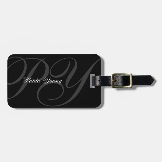 Étiquette À Bagage Monogramme moderne fait sur commande 2 (Devant horizontal)